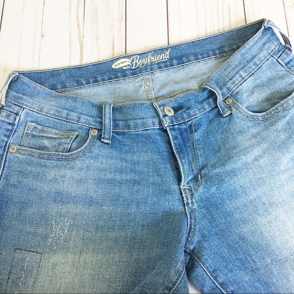 Old Navy Distressed Boyfriend Cropped Jeans - Picture 1 of 8